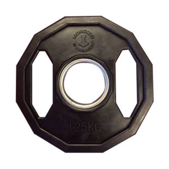 Vægtskive 1,25 kg - 50 mm (12 kantet/sort)