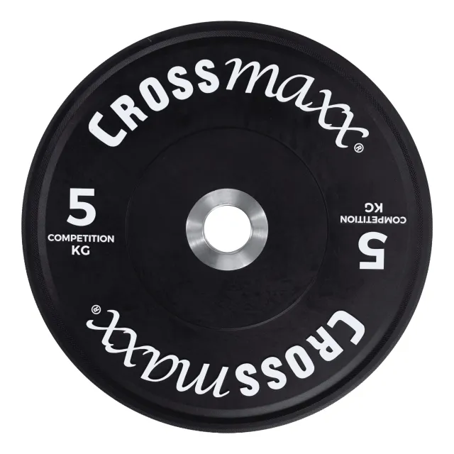 Crossmaxx NEO Comp. Bumper Plate 5 kg, lavt bounce til vægtløftning, HIIT og styrketræning