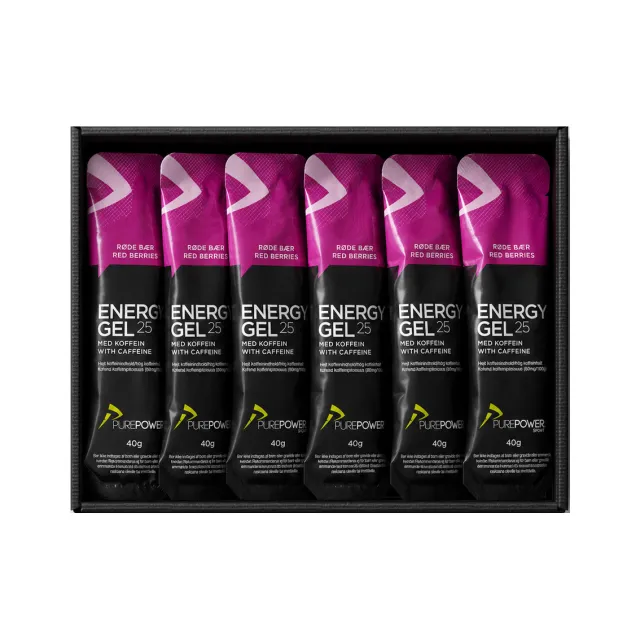 Energy Gel 25 Koffein Røde Bær 12 x 40 g