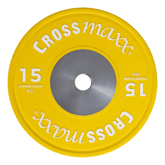 Crossmaxx NEO Comp. Bumper Plate 15 kg gul til vægtløftning og HIIT