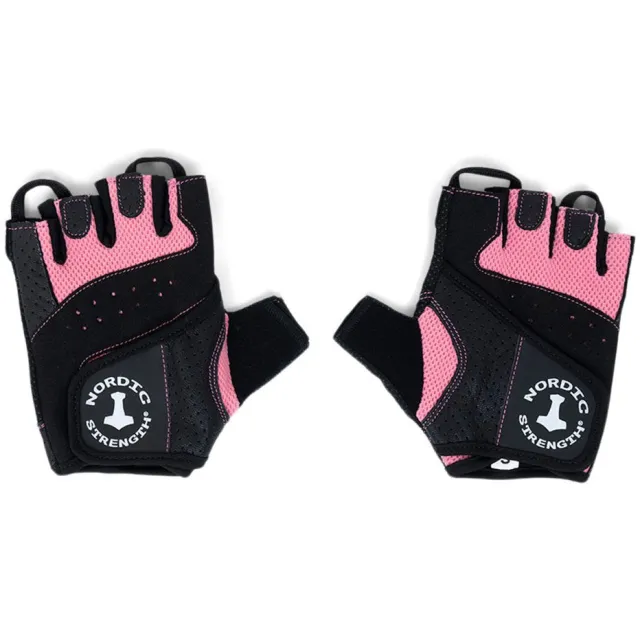 Træningshandsker gummibelagt i pink Nordic Strength (XL)