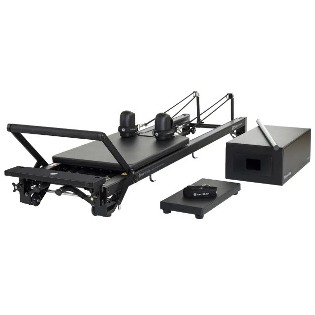 Merrithew SPX Max Reformer With Vertical Stand And High Precision Gearbar Bundle (Jet Black)