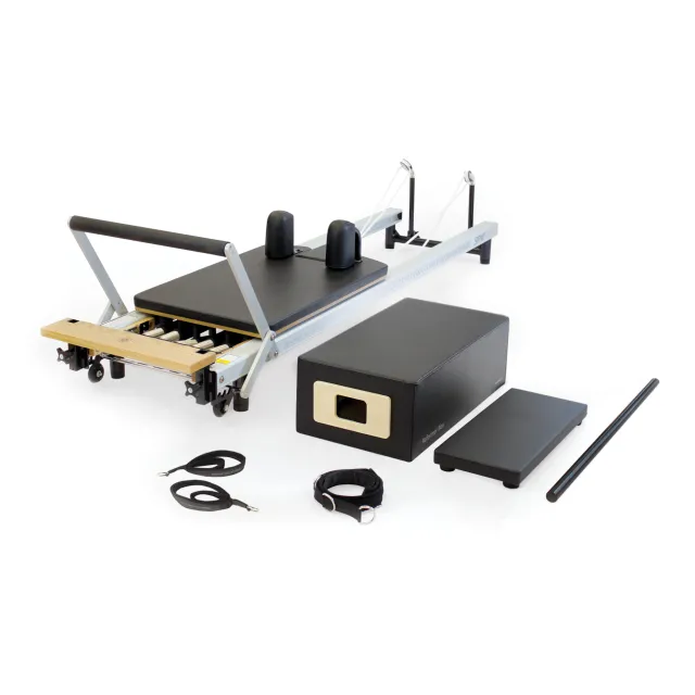 Merrithew At Home SPX Reformer Package pilatesmaskine 245 x 66 cm, vægt 52,2 kg, sort/sølv