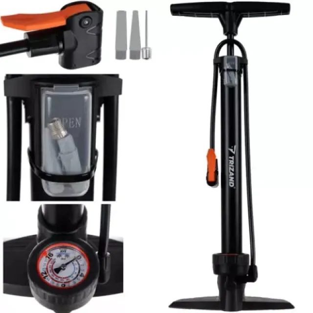 Fodpumpe med manometer (16 bar / 230 PSI)