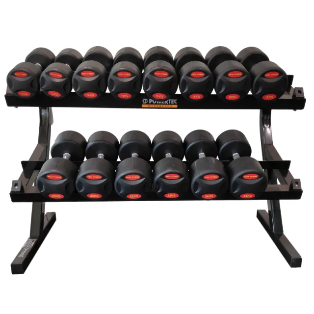 Powertec -  Håndvægtstativ 12-. 7 par - Gummi - 24 kg
