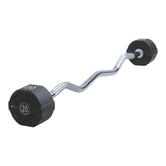 Lifemaxx PU EZ Vægtstang (30 kg) - curl vægtstang, faste skiver. Utrolig slidstærk. Perfekt til biceps- og triceps øvelser.